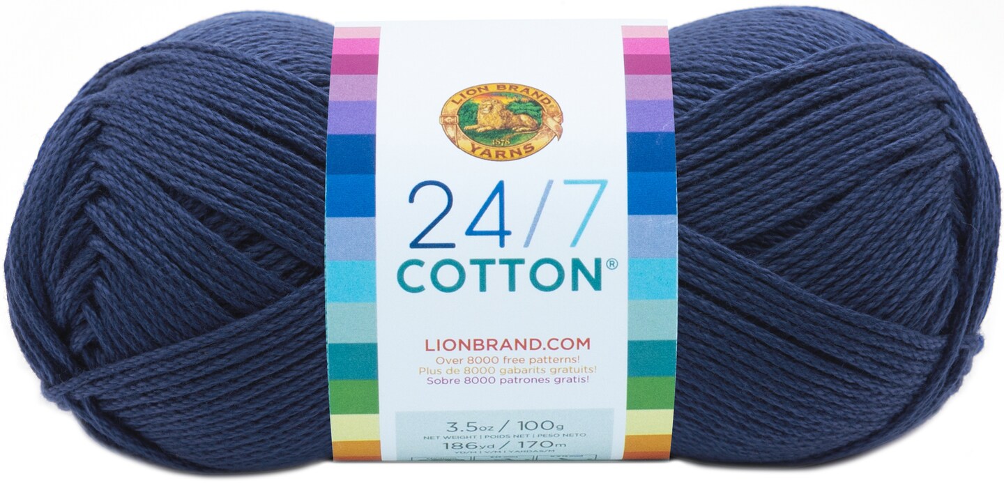 Lion Brand 24/7 Cotton Yarn-Purple  Cotton yarn, Yarn, Crochet hook sizes