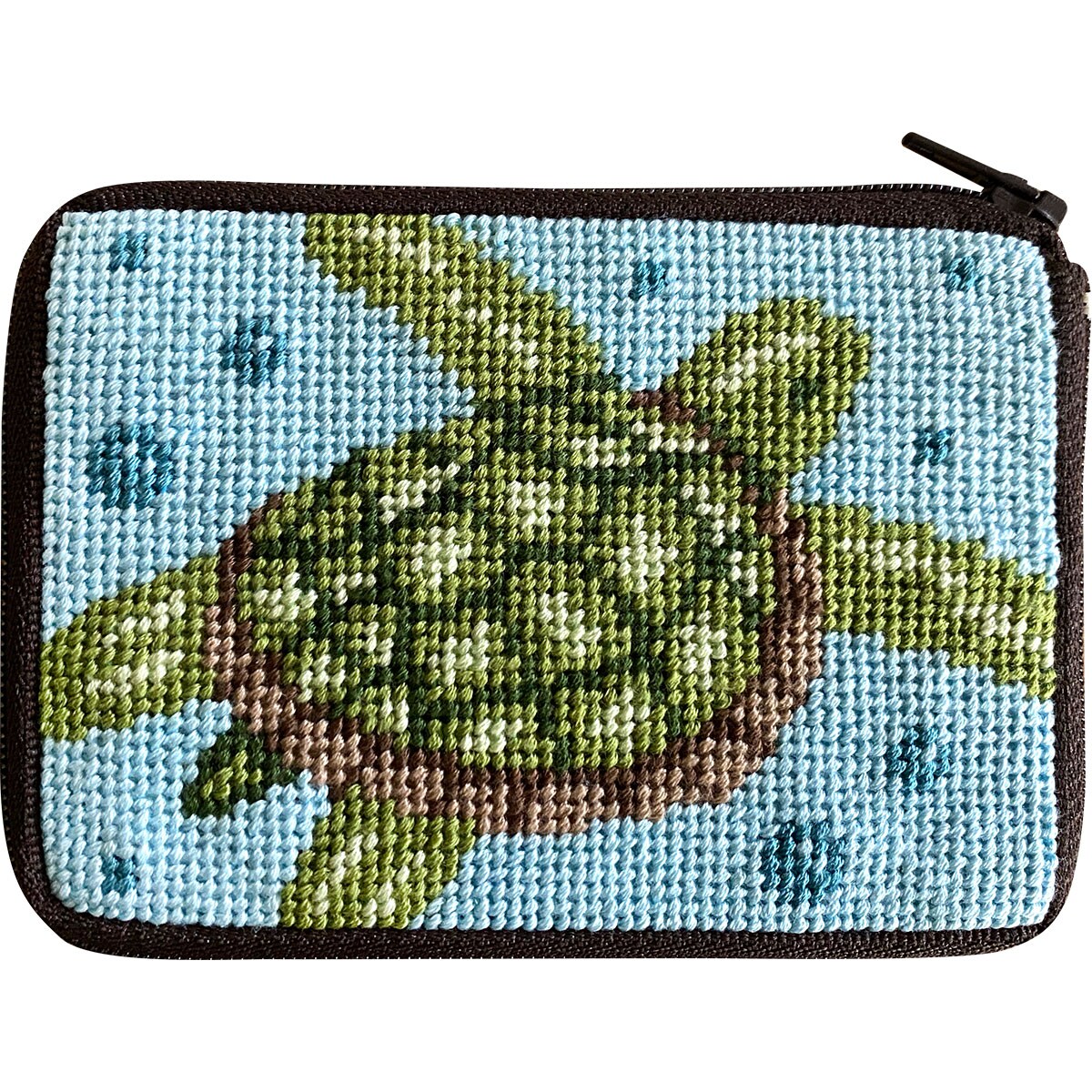 Stitch &#x26; Zip Needlepoint Coin Purse Kit- Sea Turtle