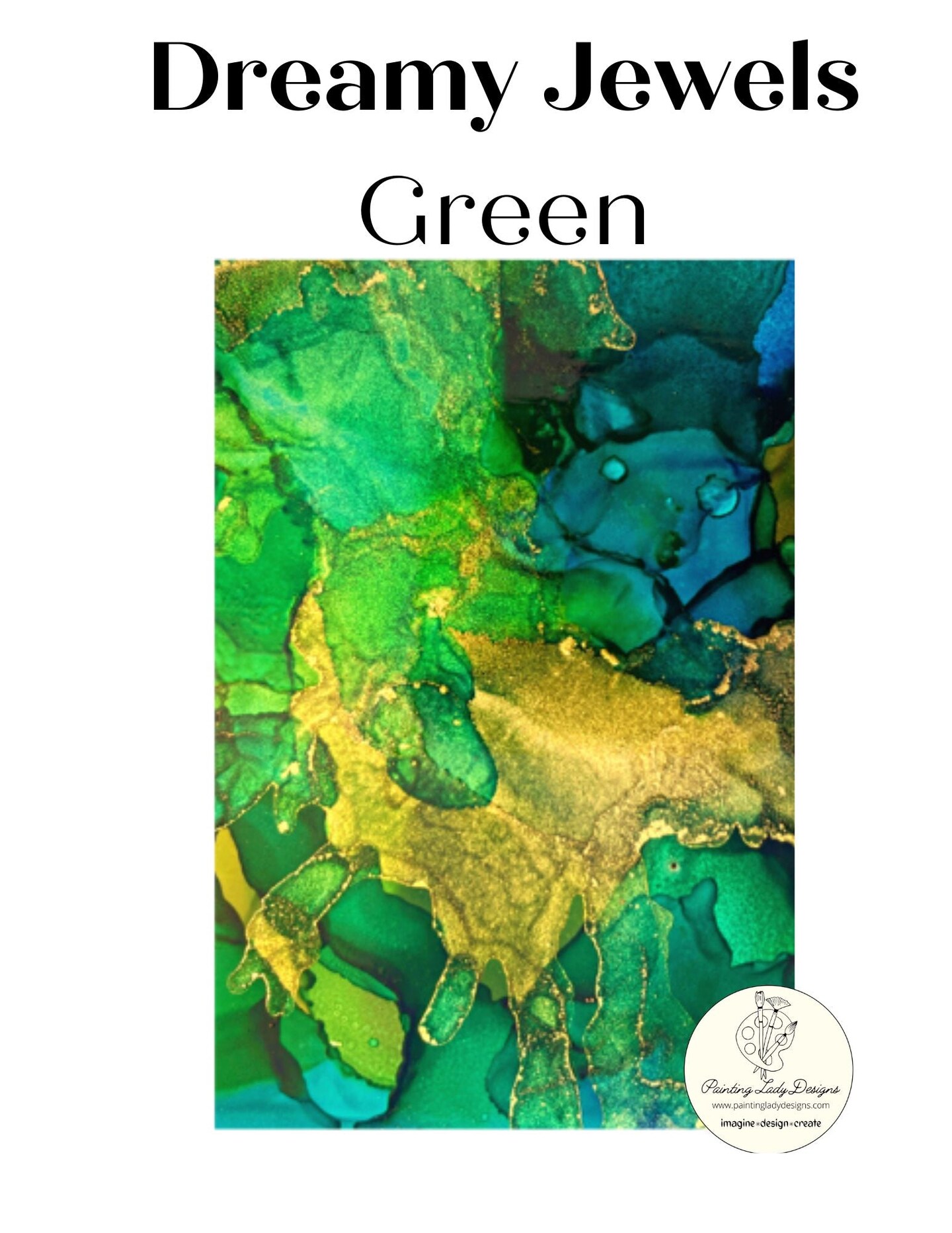 Dreamy Jewels - Green - Decoupage &#x26; Mixed Media Art Paper (small)