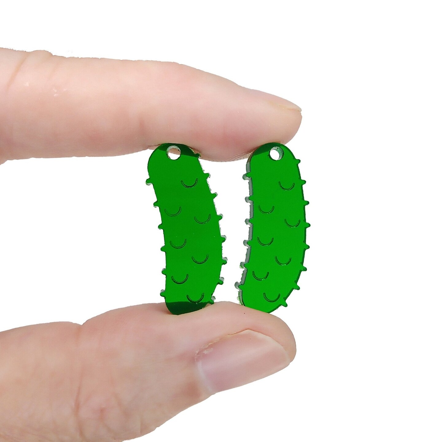 Tiny Pickles Charms, 4 pc Cute Laser-Cut Acrylic Pendants, Adorabilities