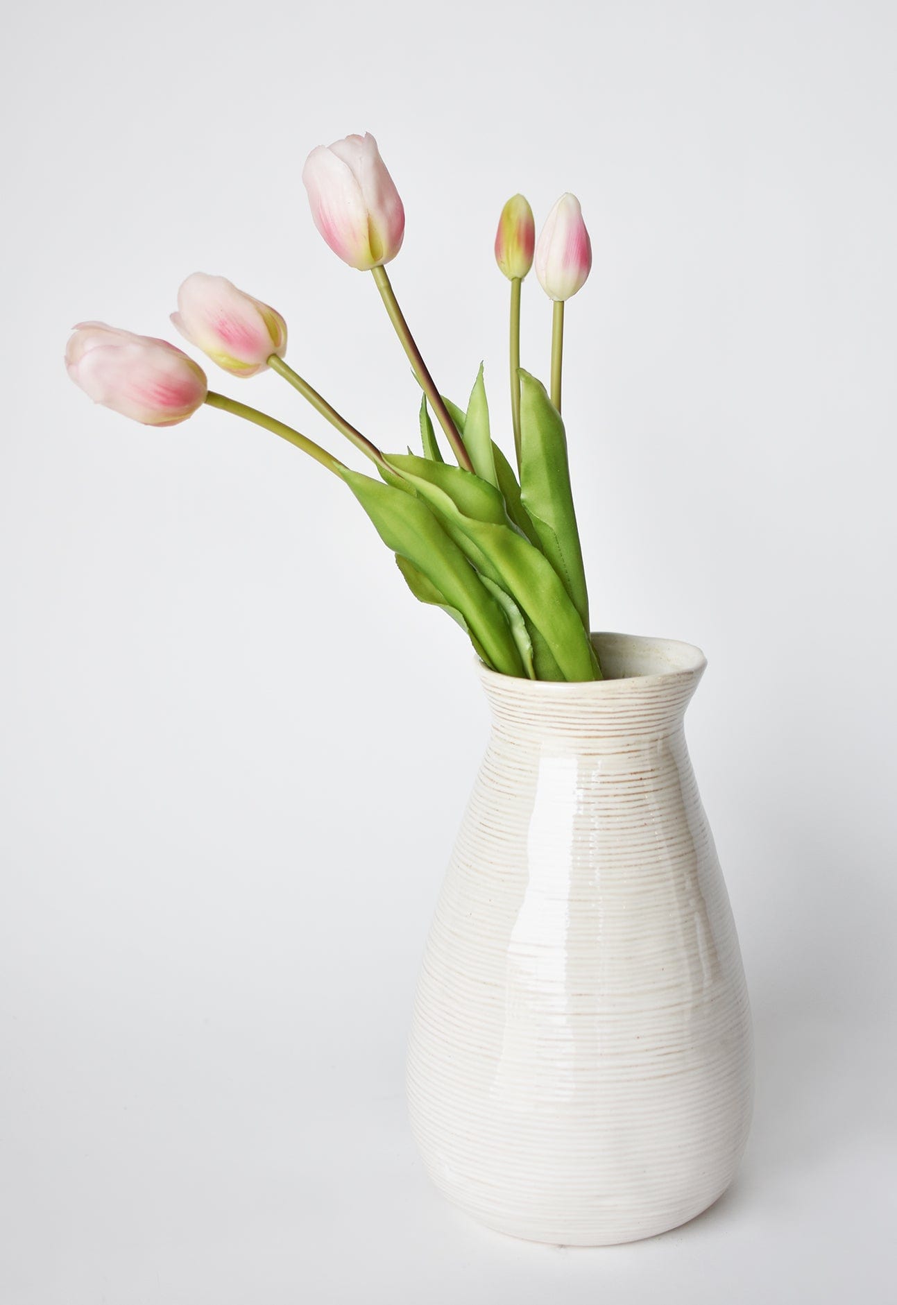 18&#x22; Faux Tulip Stem Bundle Blush Pink