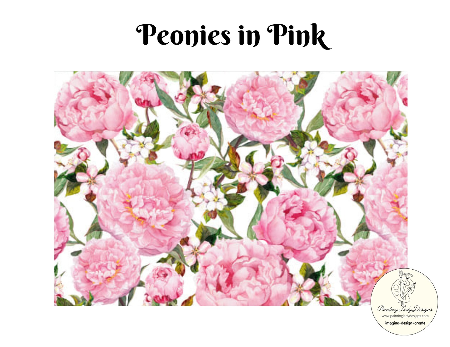 Peonies in Pink Decoupage Papers for Crafting and Multi Media Art (medium)