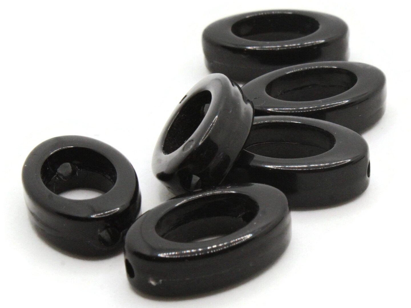 8 23mm Black Plastic Oval Ring Beads Oval Bead Frames Michaels
