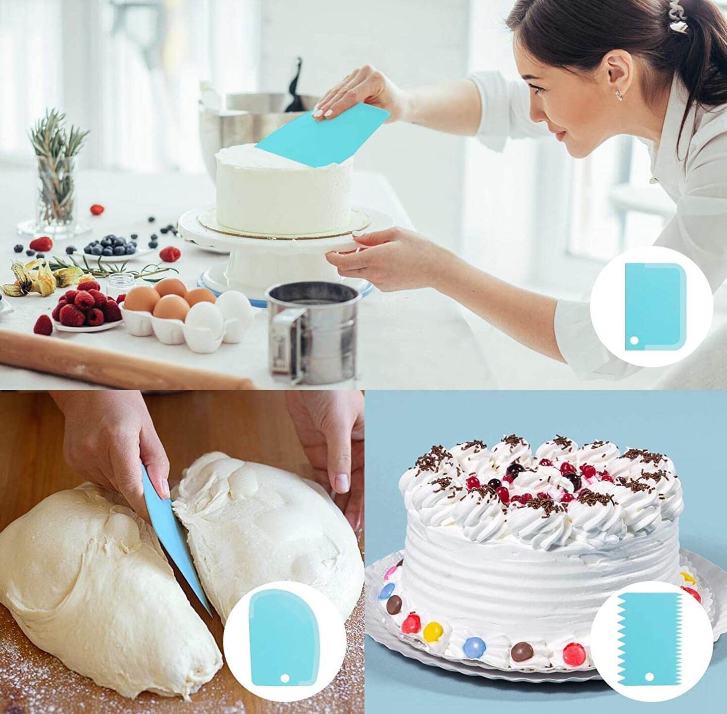 44 Pieces Cake Decorating Set, Stainless Steel Piping Icing Nozzles, Reusable Silicone Piping Bag, Suitable for Cakes, Cupcakes, Cookies, Pastries, Beginners