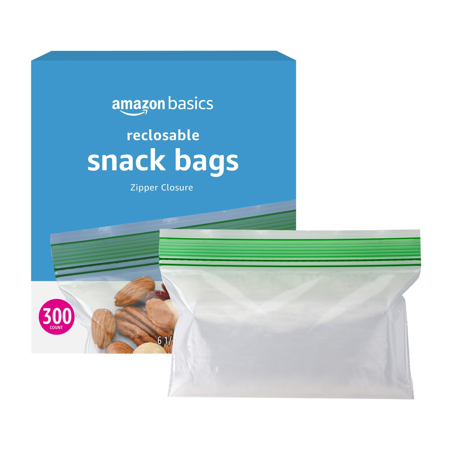 300 Pieces Amazon Basics Snack Storage Bags, (Previously Solimo)
