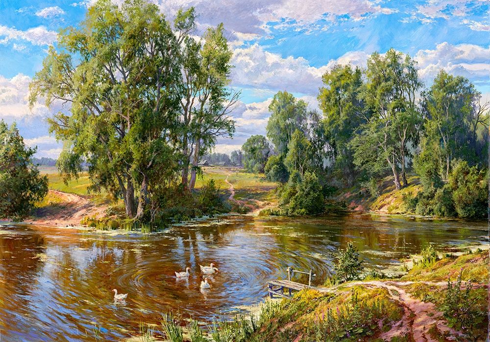 Village pond Poster Print by Sergej Basov - Item # VARPDXBC38