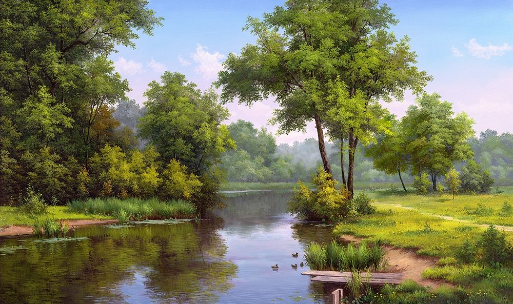 Landscape with ducks Poster Print by Vyacheslav Babichev - Item # VARPDXBV1