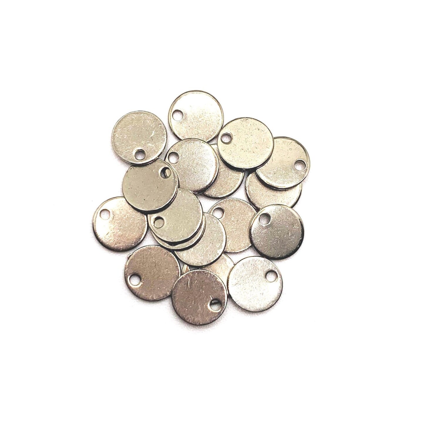 20, 50 or 100 Pieces: 8 mm Stainless Steel Silver Stamping Tag Blanks
