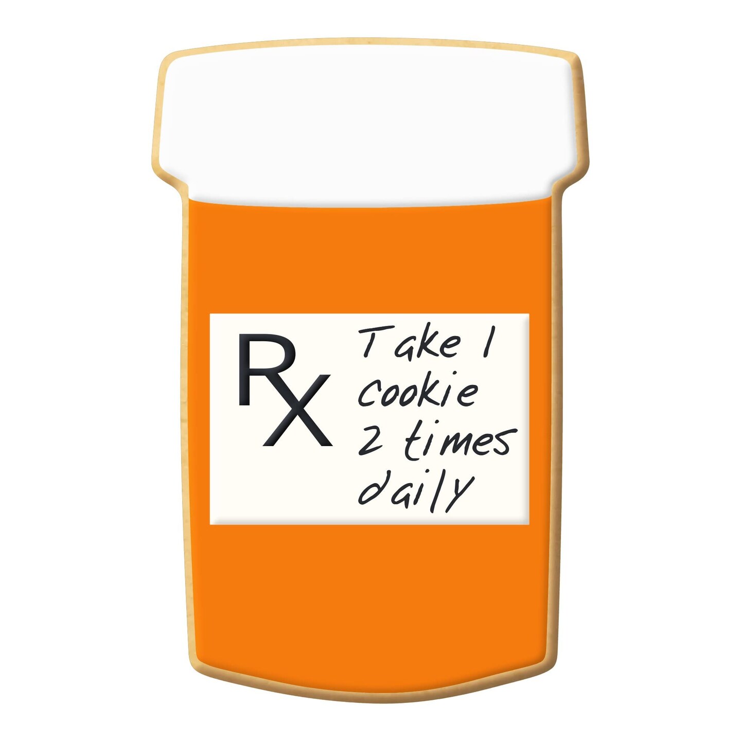 Pill Rx Bottle Cookie Cutter 3.75 in B1689, CookieCutter.com, Tin Plated Steel, Handmade in the USA