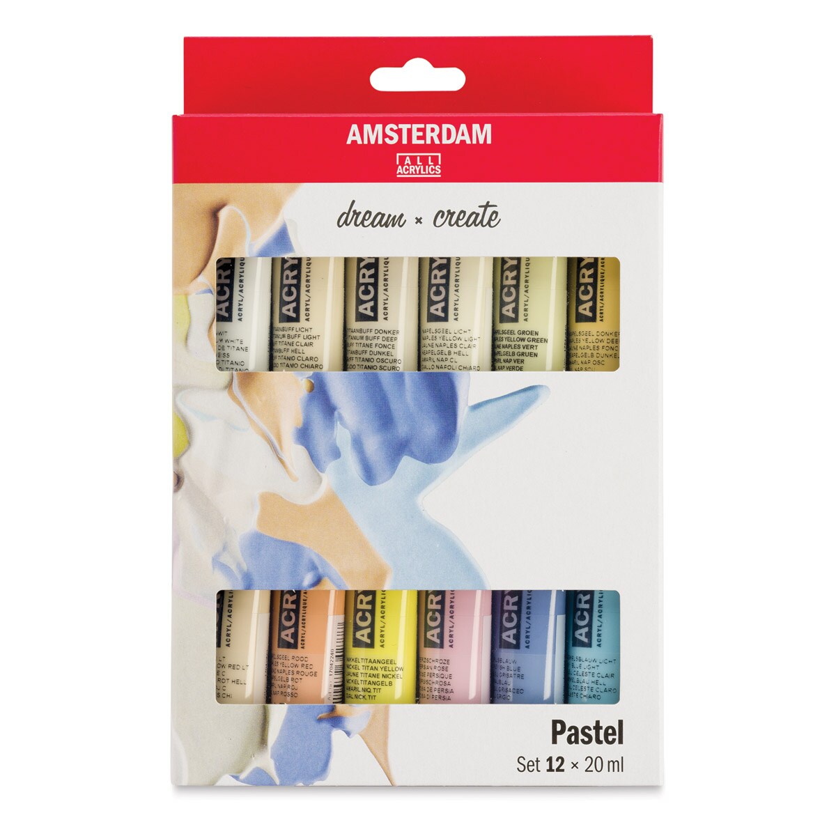 Amsterdam Standard Series Acrylics - Set of 12, Pastel Colors, 20 ml, Tubes