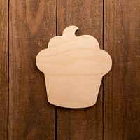 6 in. Unfinished Wooden Cupcake Shape