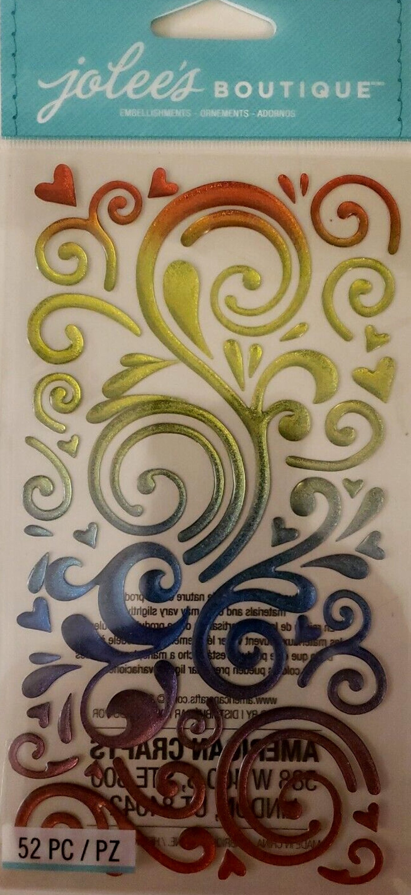 Jolee&#x27;s Boutique Rainbow Swirls Dimensional Epoxy Stickers