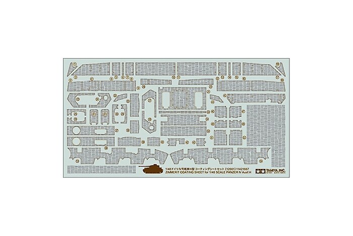 Tamiya  1/48 TAM12661 - 1/48 Tamiya Pz IV Zimmerit Coating Sheet Sticker Sheet