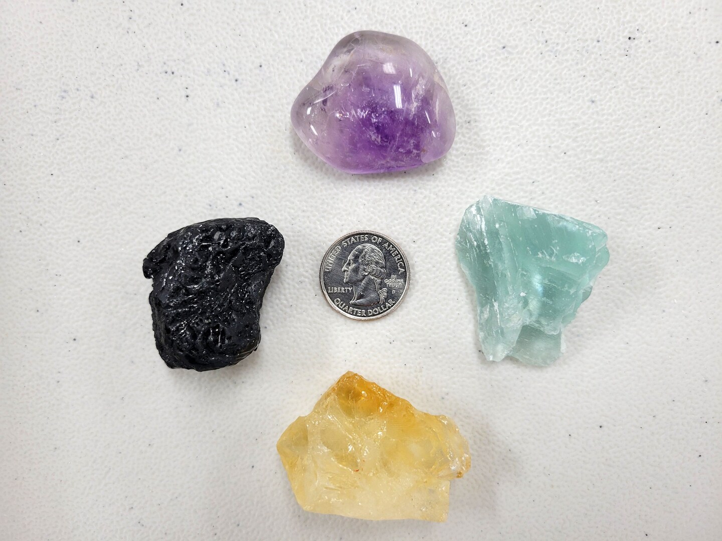 Crystals for Pisces Zodiac Sign, Citrine Tourmaline Amethyst Fluorite