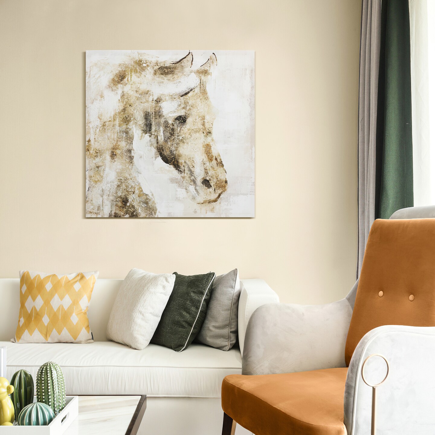 24&#x22;x24&#x22; Horse Pictures Wall Decor Canvas Wall Art 3 Piece Framed Wall Art