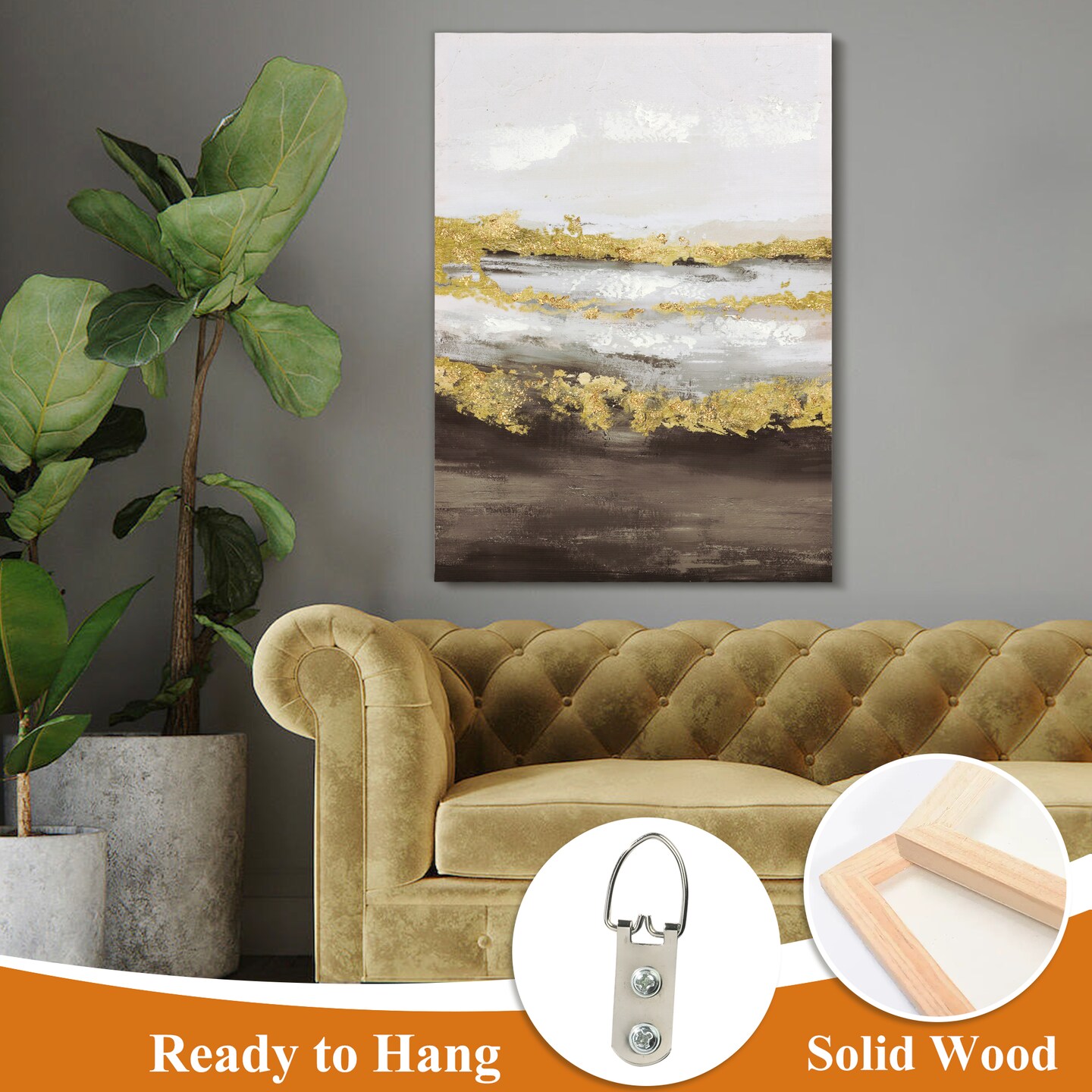 Glitter Wall Decor Canvas Wall Art 3 Piece Framed Wall Art