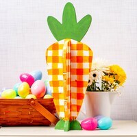 17 in. Unfinished Wooden Slotted Standing Carrot