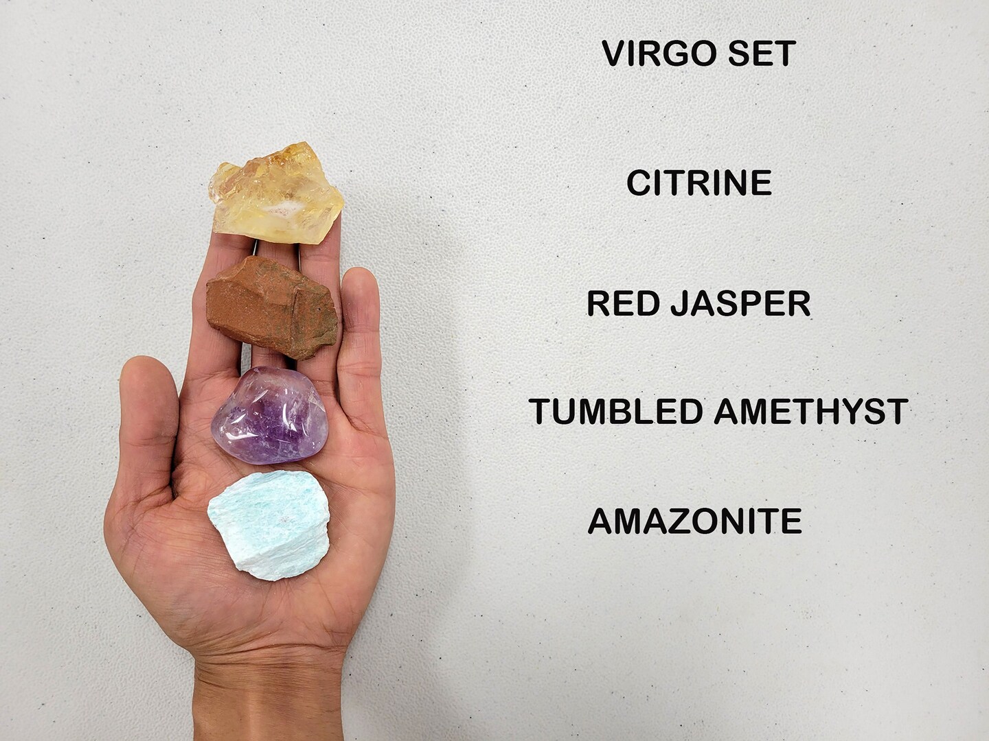 Crystals For Virgo Zodiac Sign, Citrine Red Jasper Amethyst Amazonite