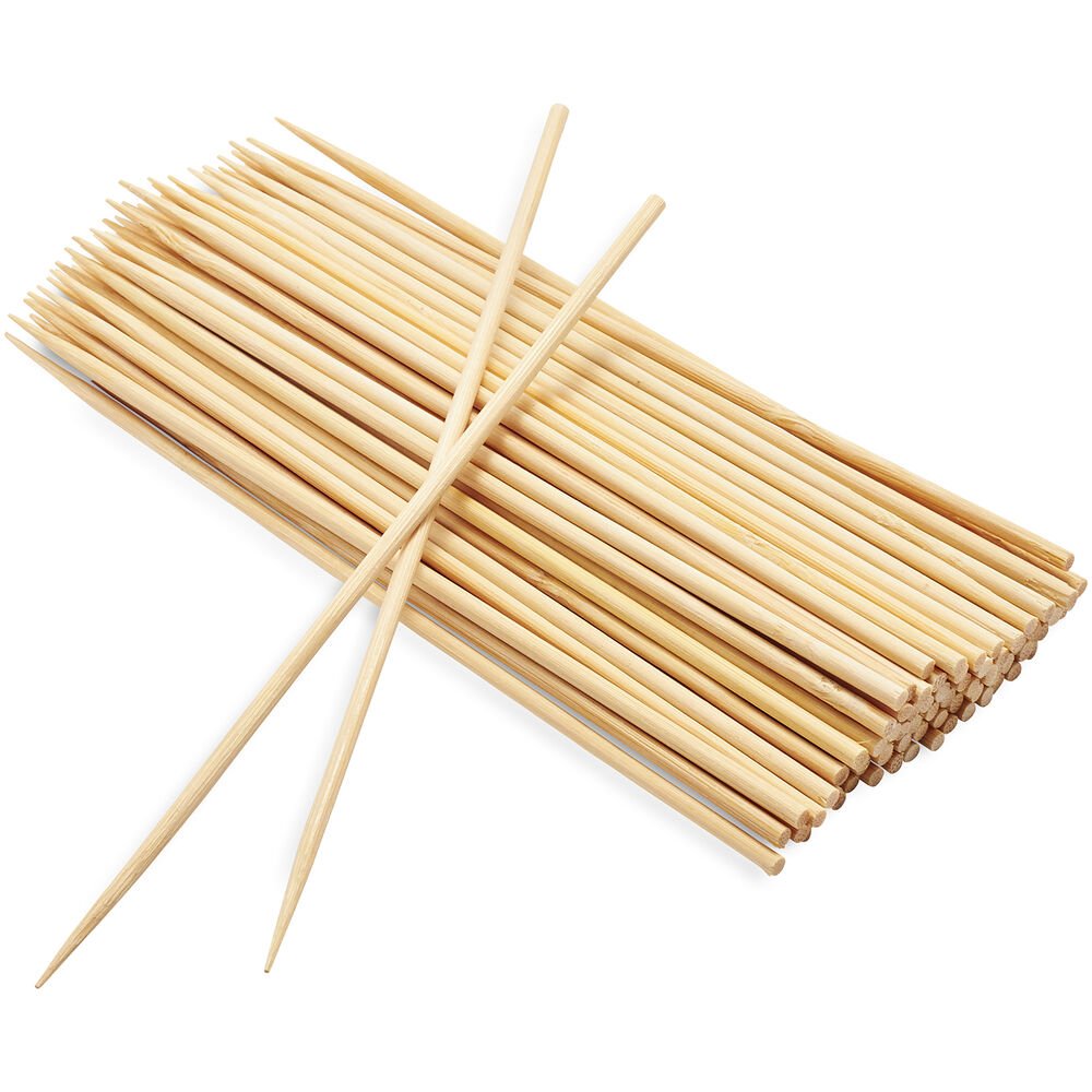 Handy Housewares 8&#x22; Natural Wooden Bamboo BBQ Skewers for Grilling, Shish Kebab, Appetizers, Fruit and More - 100 Pack