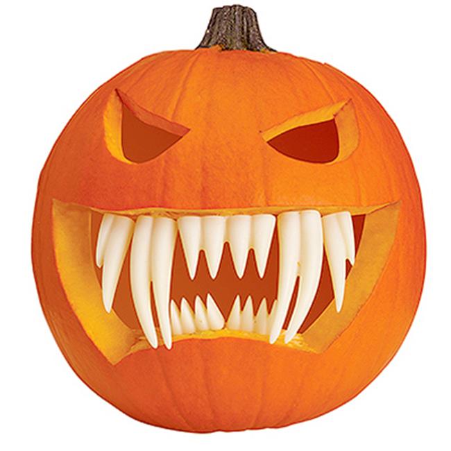 Easter  Glow in the Dark Pumpkin Fangs Set, 7 Piece