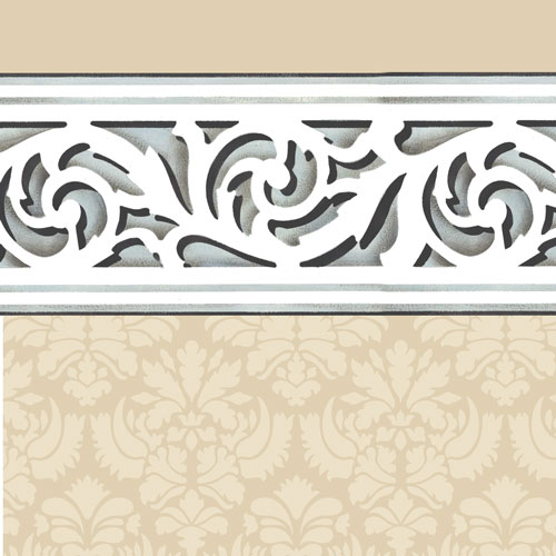 Small Trellis Molding Wall Stencil | 2912 by Designer Stencils | Pattern Stencils |