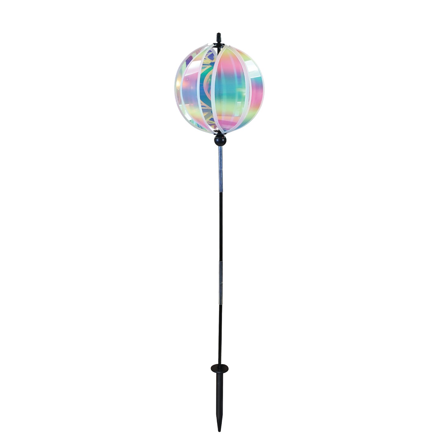 In the Breeze 2636 — 8.5-inch Striped Iridescent Gazing Ball Spinner