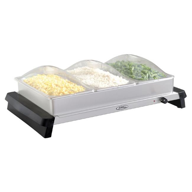 BroilKing Professional Triple Buffet Server with Stainless Base &#x26; Plastic Lids