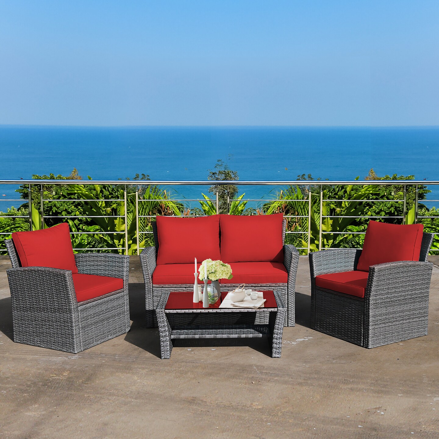 Costway rattan patio online furniture