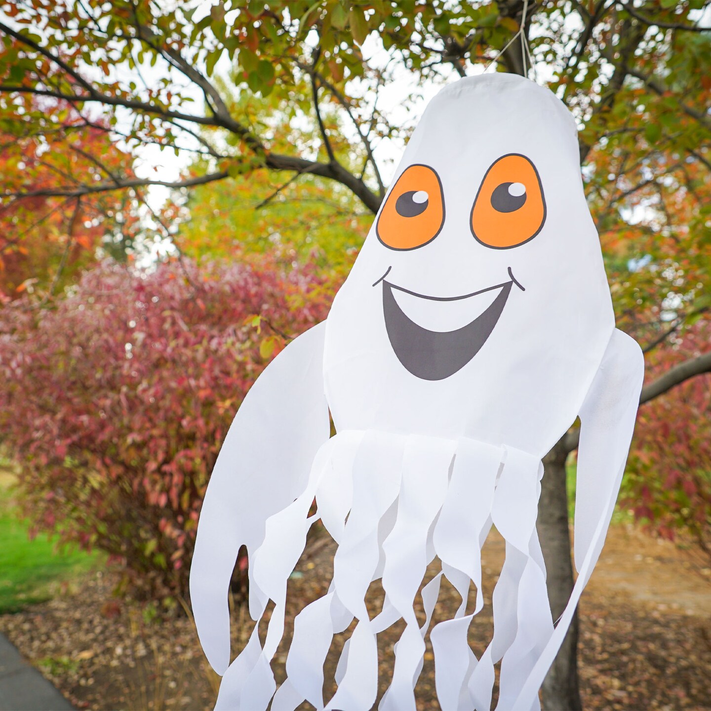 In the Breeze Spook the Ghost 3D Windsock - Hanging Halloween Decoration - Outdoor Holiday Decor