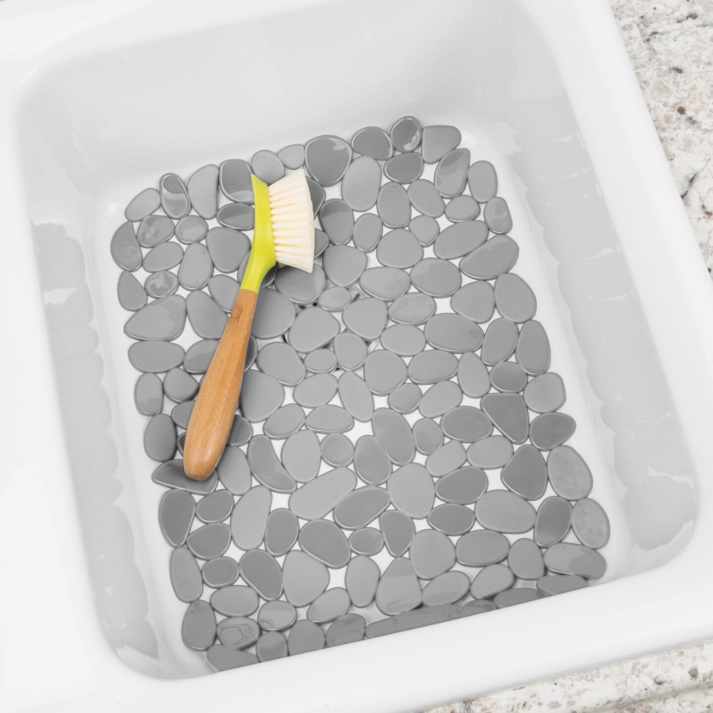 iDesign Graphite Pebblz Sink Mat