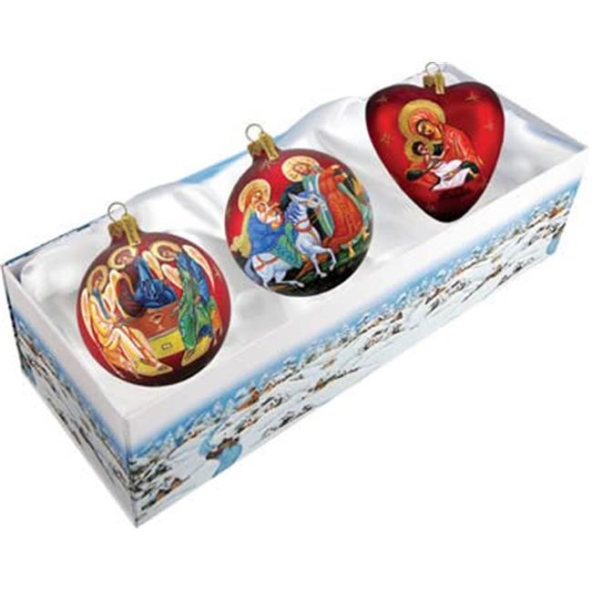 GDeBrekht 73510B3 Set Of 3 Nativity Glass Ornaments Michaels