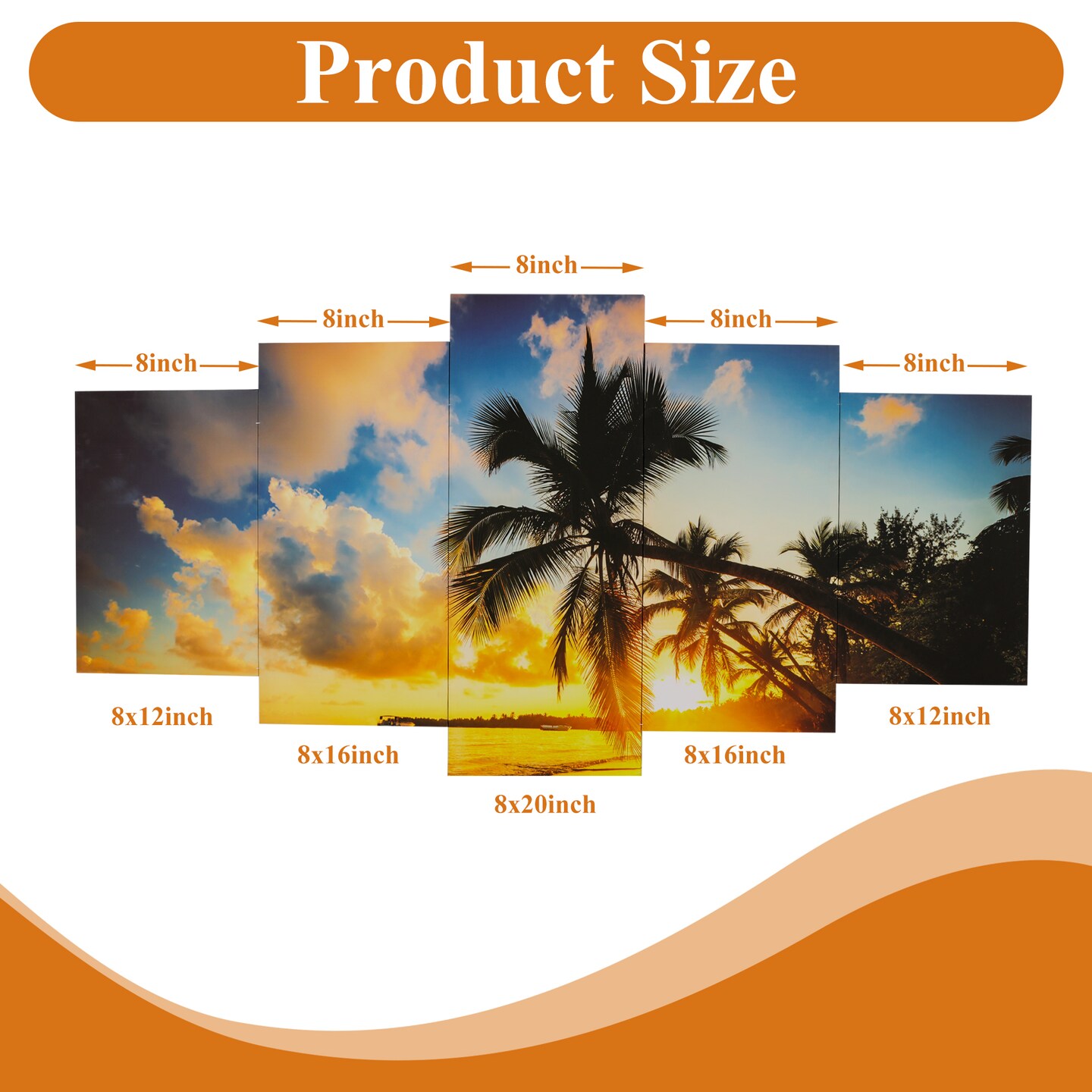 Beach Wall Decor Canvas Wall Art 5 Piece Framed Wall Art