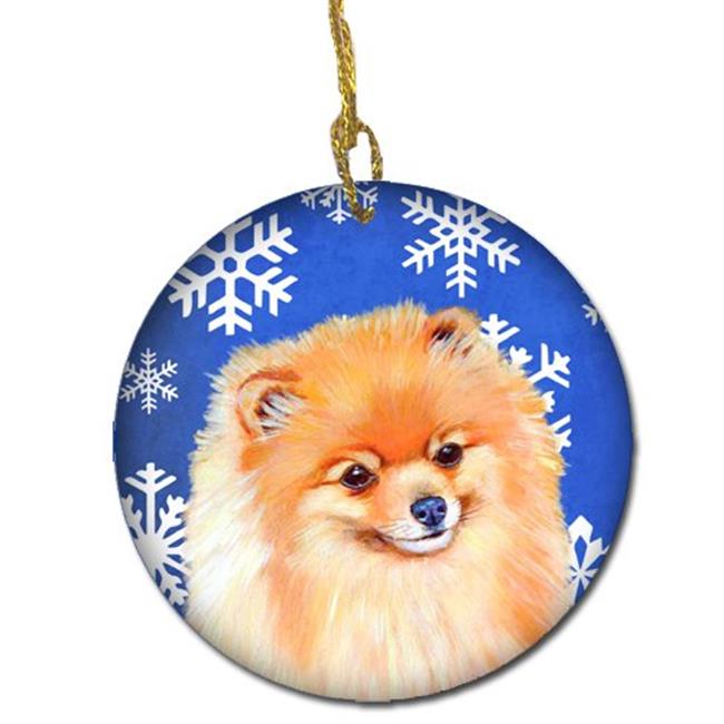 Pomeranian Winter Snowflake Holiday Ceramic Ornament | Michaels