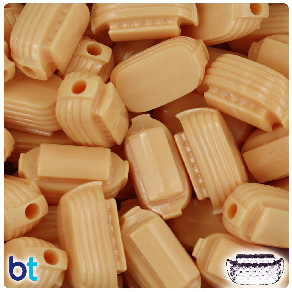 BeadTin Sand Opaque 26mm Ark Plastic Pony Beads (24pcs)