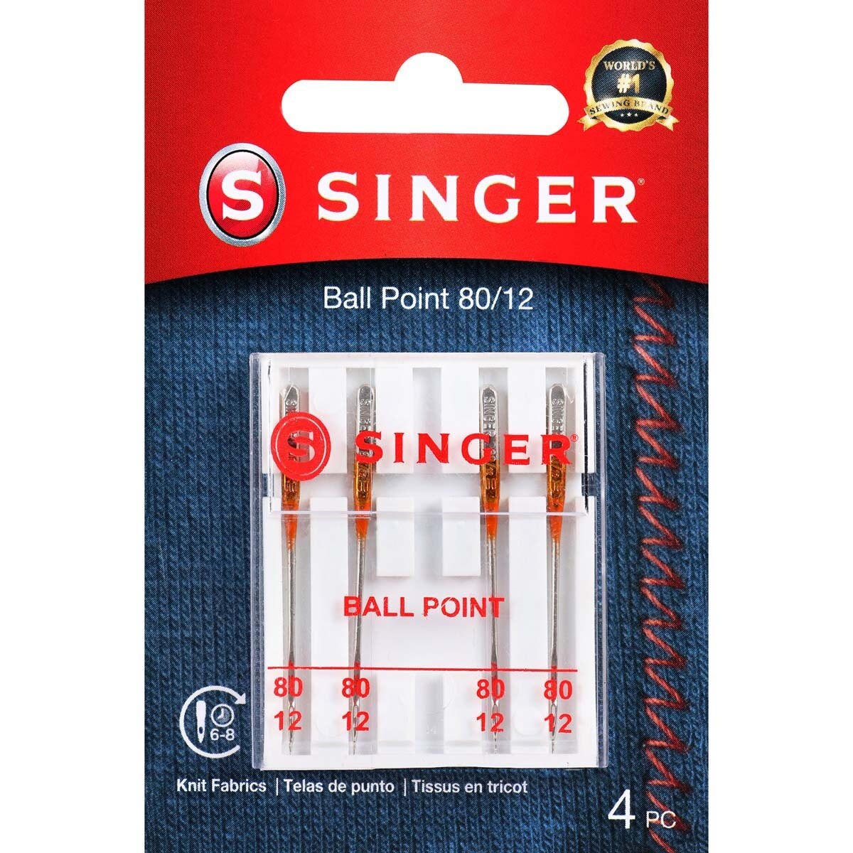 Singer Universal Ball Point Machine Needles-Size 11/80 4/Pkg