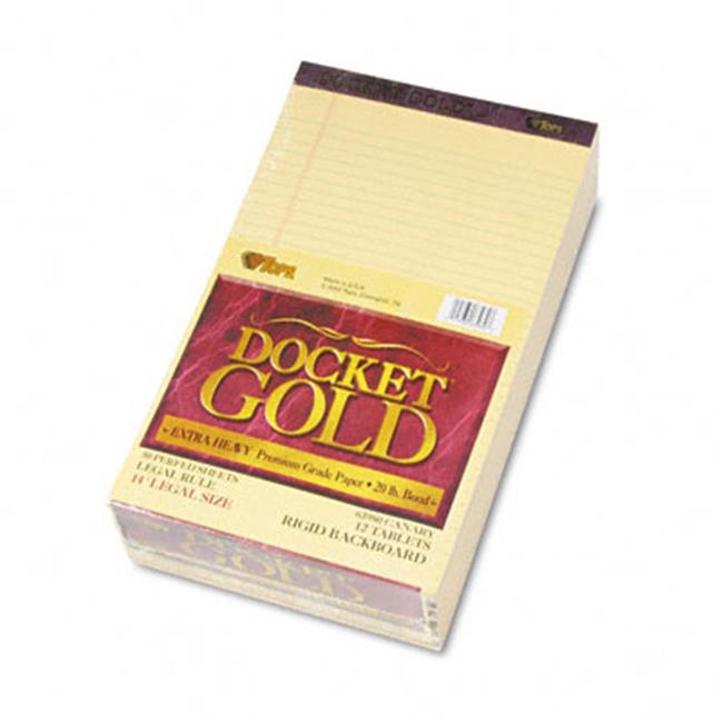 Tops 63980 Docket Gold Ruled Perforated Pad Legal Rule/Size Canary 50