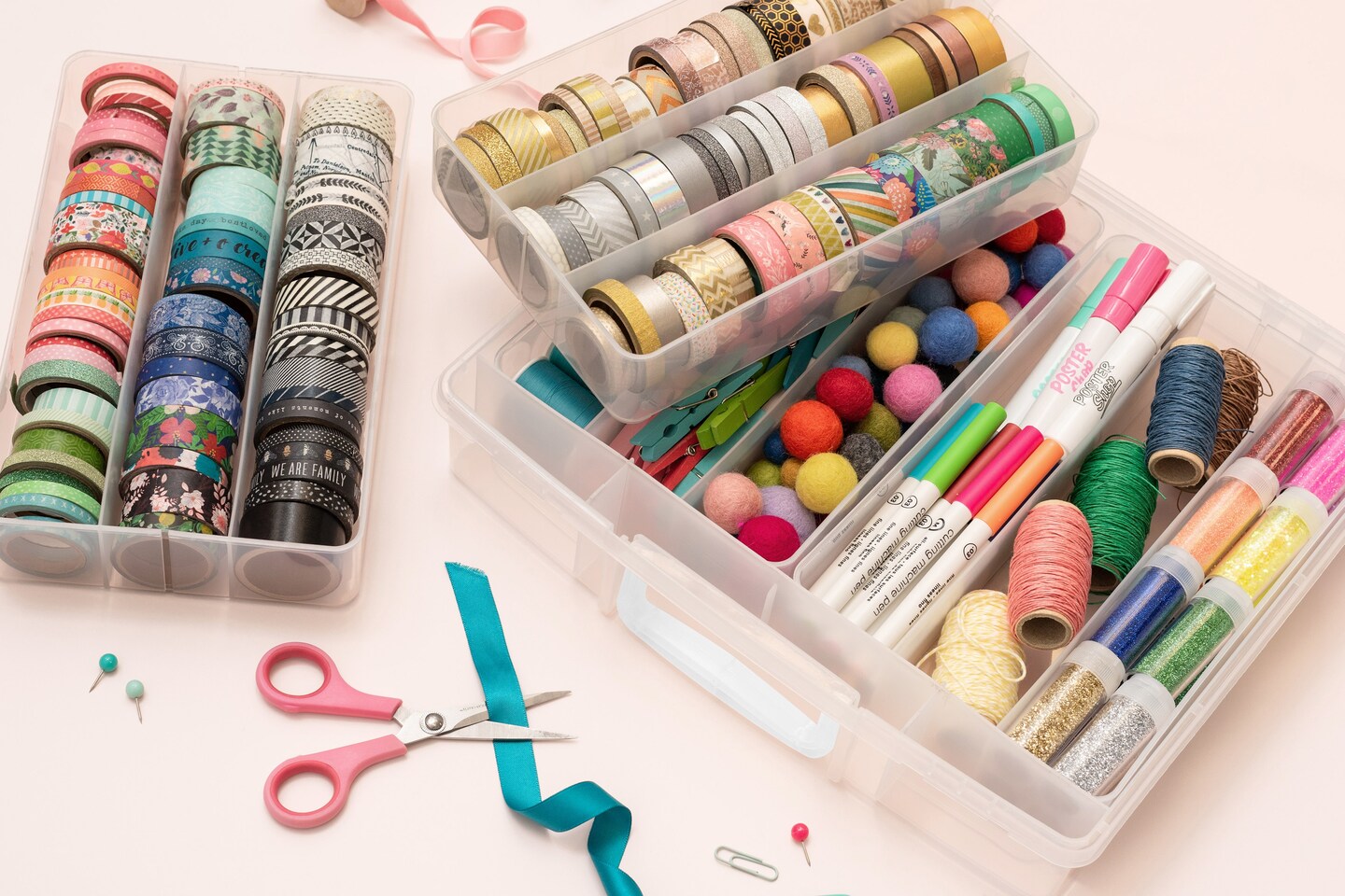 We R Washi Translucent Plastic Storage Bin-14"X13"X4.375" Case