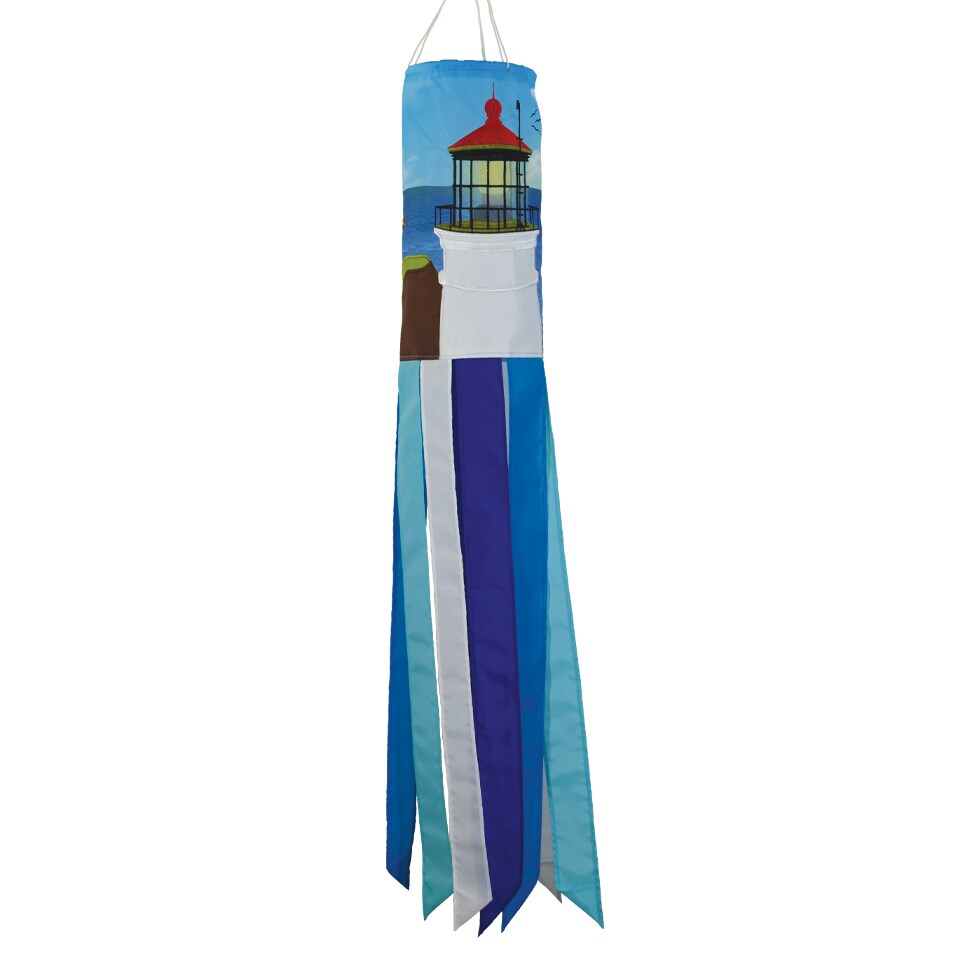 In the Breeze 5131 Coastal Lighthouse 40 Inch Windsock - Outdoor Beach Decoration