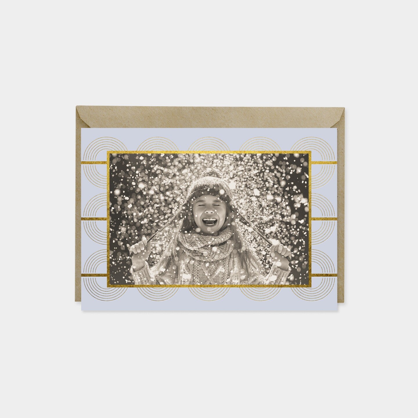 Holiday Photo Card, Elegant Art Deco