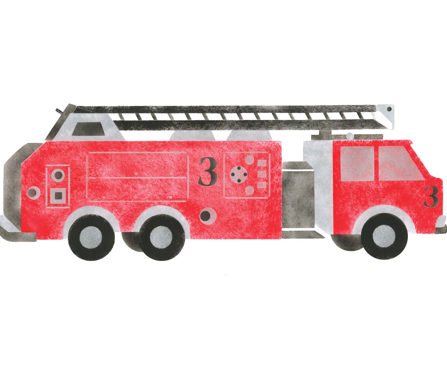 Large Firetruck Wall Stencil | 3306 by Designer Stencils | Reusable Art Craft Stencils for Painting on Walls, Canvas, Wood | Reusable Plastic Paint Stencil for Home Makeover | Easy to Use &#x26; Clean Art Stencil