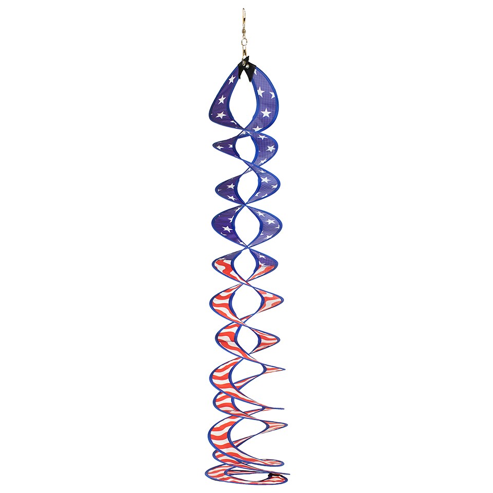 New In the Breeze 5183 Stars & Stipes Curlie Wind Spinner, Red, White and Blue, Medium