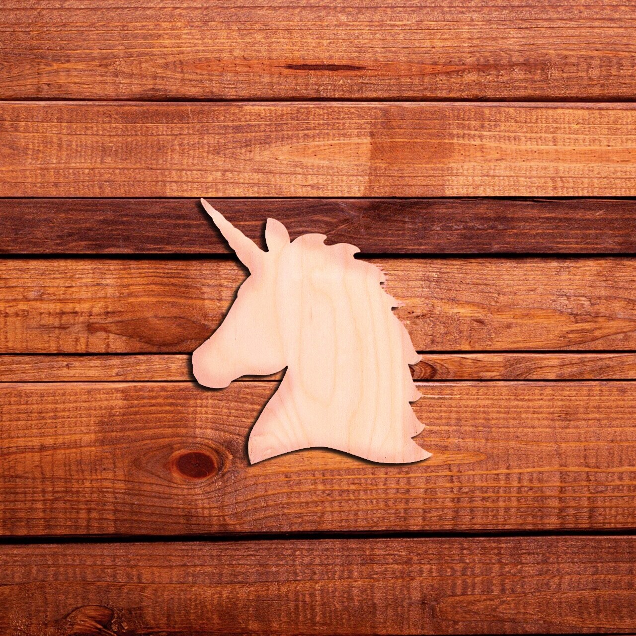 4 in. Unfinished Laser Unicorn Head