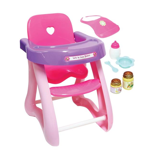 For Keeps Highchair Plus Accessory Gift Set for Dolls Up to 16 in. Dolls - Ages 2 Plus