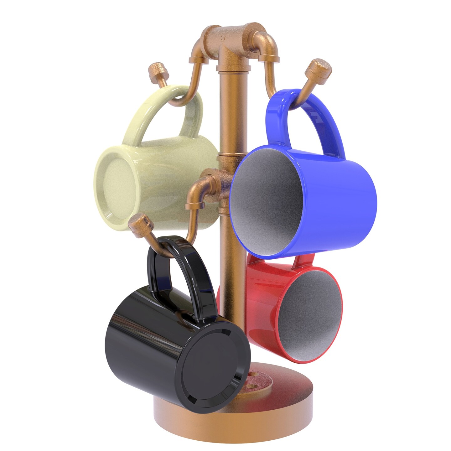 Pipeline Collection Countertop 4 Coffee Mug Holder - Brushed Bronze