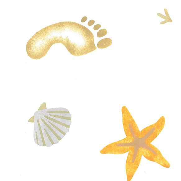 Footprint Seashore Wall Stencil Border | 3045 by Designer Stencils | Outdoor Stencils | Reusable Art Craft Stencils for Painting on Walls, Canvas, Wood | Reusable Plastic Paint Stencil for Home Makeover | Easy to Use &#x26; Clean Art Stencil