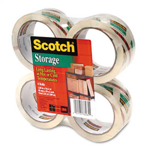 3M 36504 Crystal Clear Mailing & Storage Tape 2 x 55 yds 3 Core CR Four
