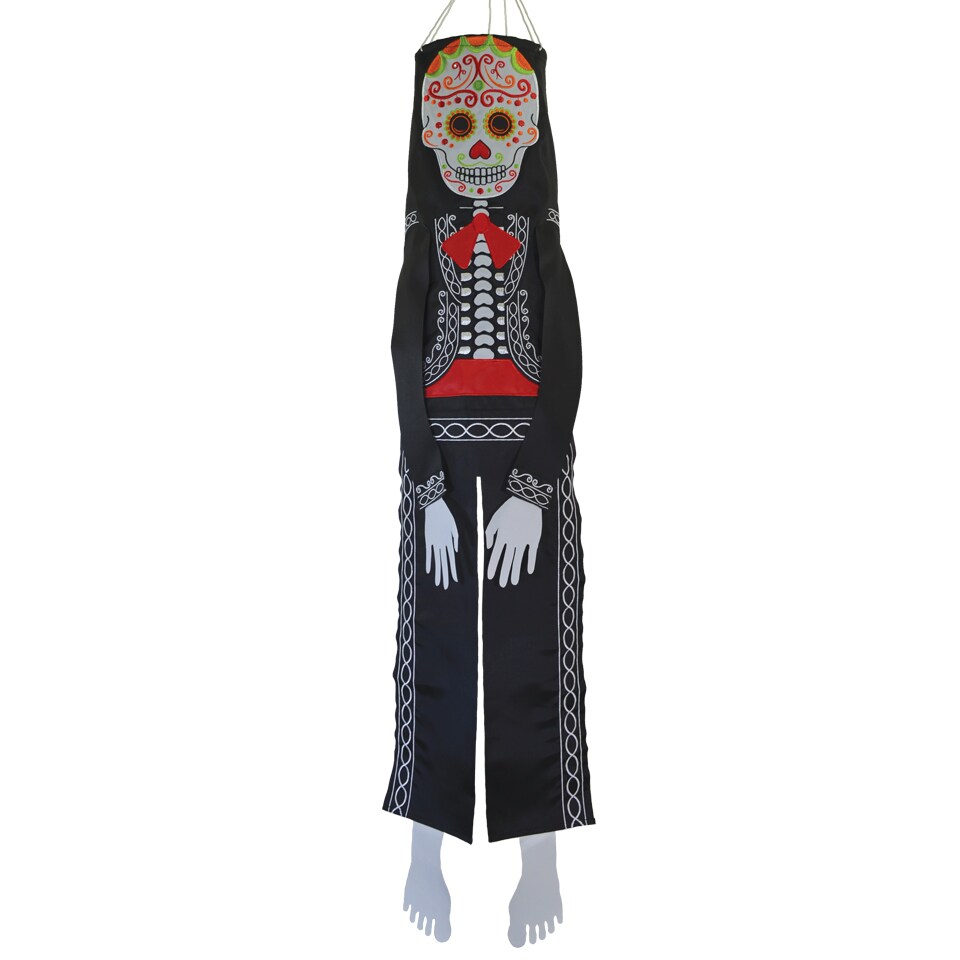 In the Breeze 5062 El Catr&#xED;n 40 Inch Breeze Buddy Windsock - Hanging Day of the Dead Decoration - Outdoor Holiday D&#xE9;cor