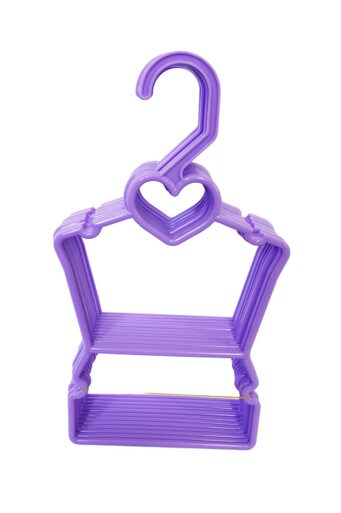 Upgrade Your Doll&#x27;s Wardrobe with 6 Pc. Purple Heart Hangers for 18 Inch Clothes