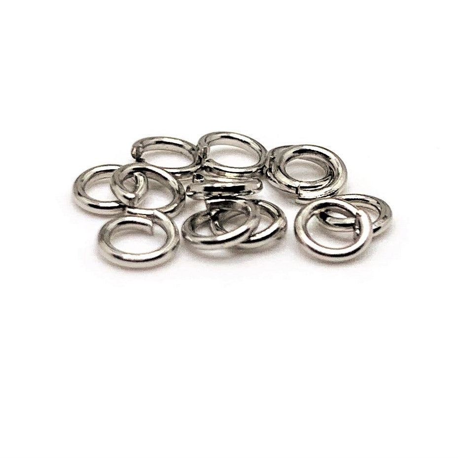 100, 500 or 1,000 Pieces: 4 mm Rhodium Silver Open Jump Rings, 21g