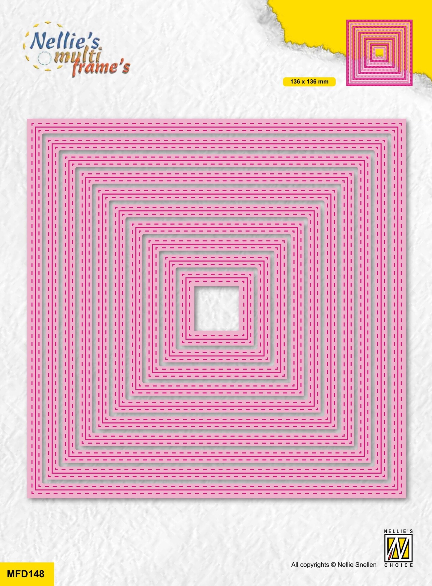 Nellie&#x27;s Choice  Multi Frame Die - Double Stitchlines: Square